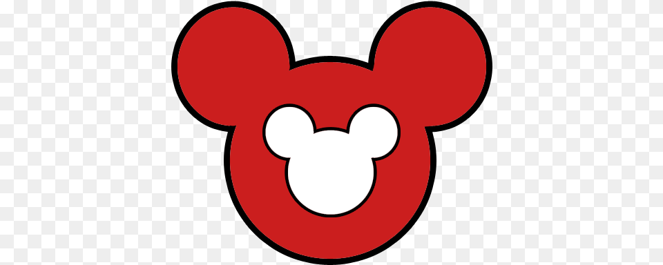 Red And White Mickey Ears, Heart Png