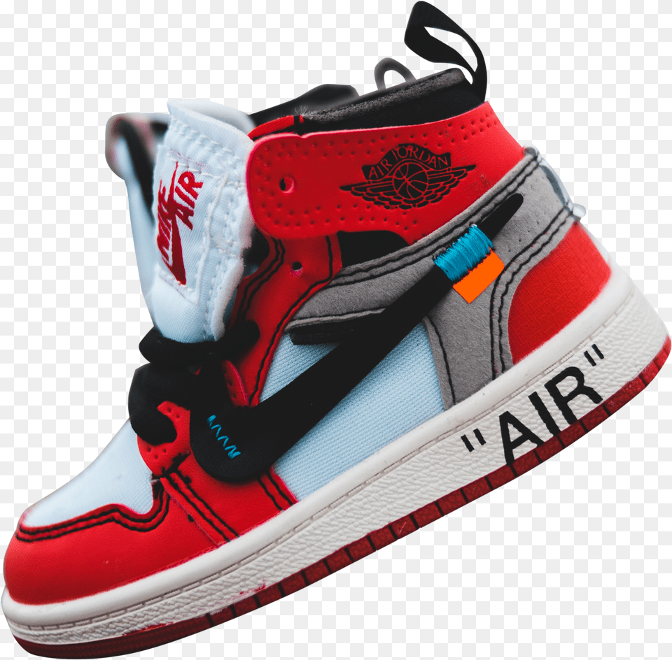 Red And White Nike Jordan Sneakers Background Png Image