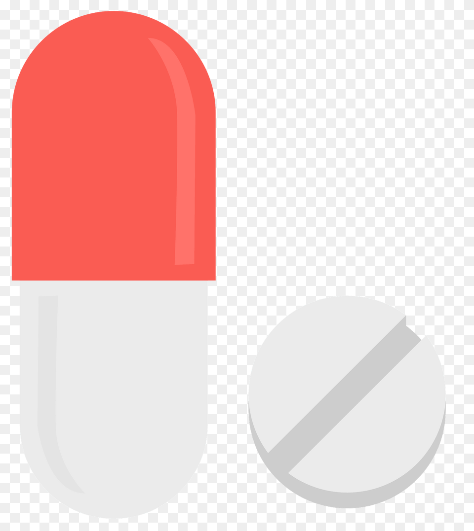 Red And White Pill Capsule And White Medication Tablet Clipart Png Image