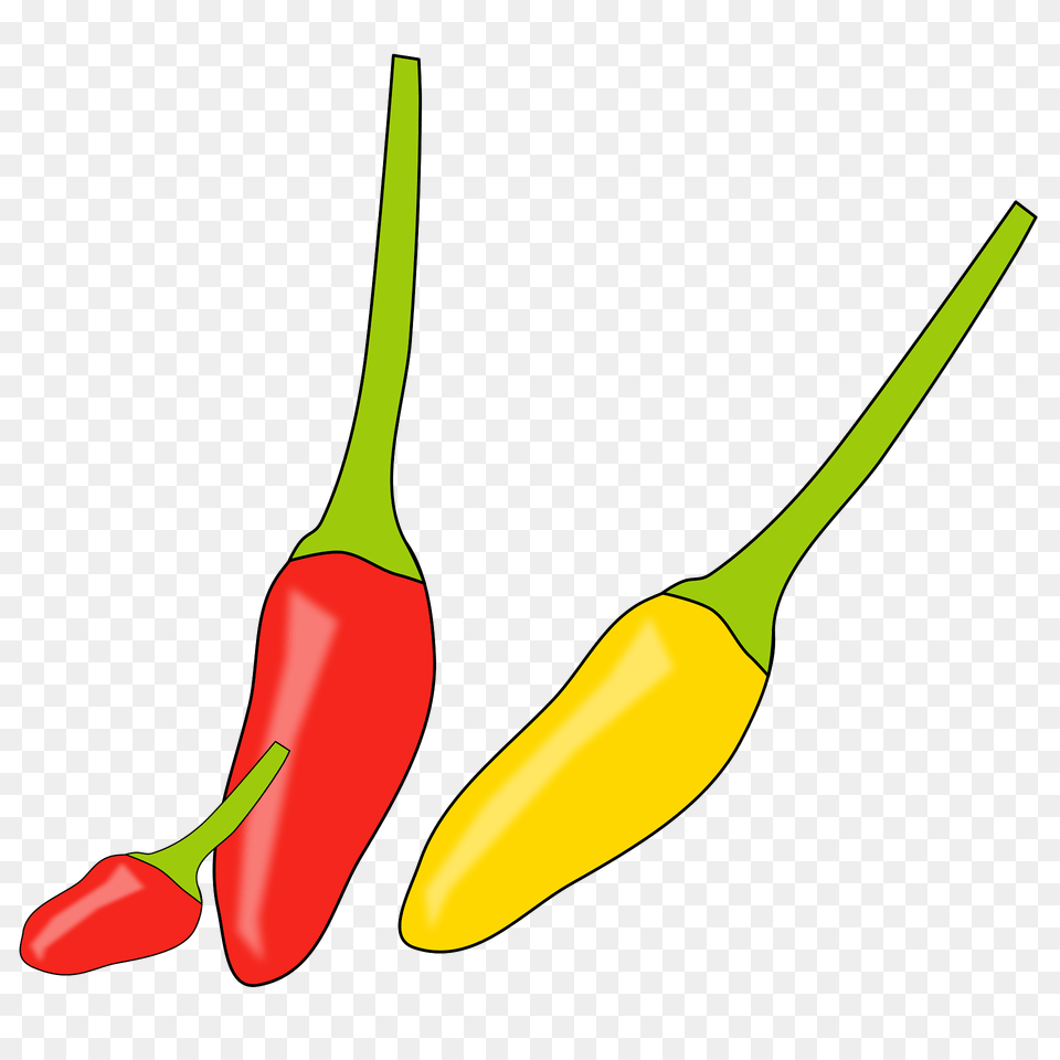 Red And Yellow Chili Peppers Clipart, Food, Produce, Pepper, Plant Png Image