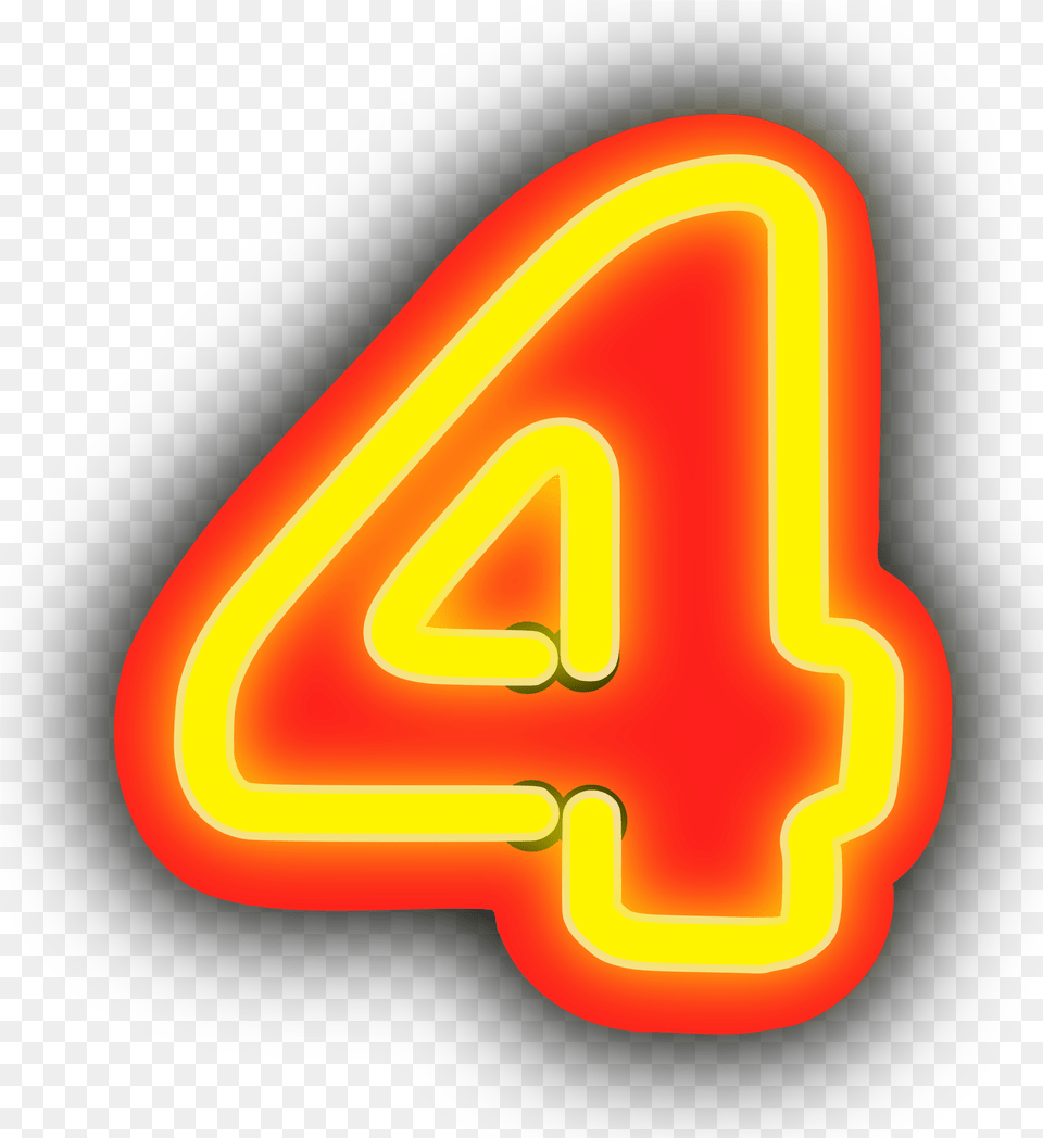 Red And Yellow Number, Light, Neon, Food, Ketchup Free Png Download