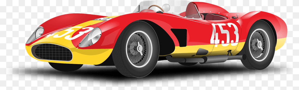 Red And Yellow Racecar Clipart, Car, Vehicle, Transportation, Wheel Free Transparent Png