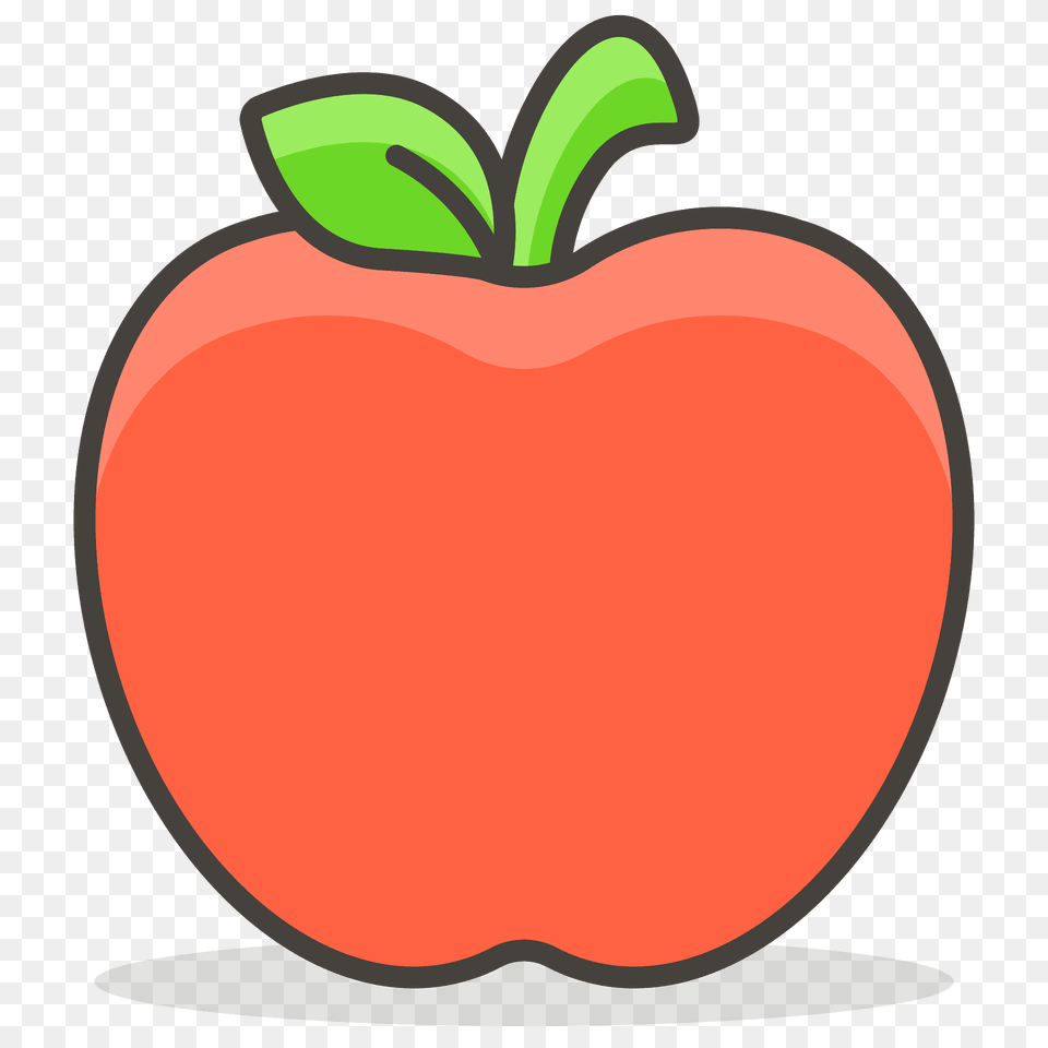 Red Apple Emoji Clipart, Food, Fruit, Plant, Produce Png