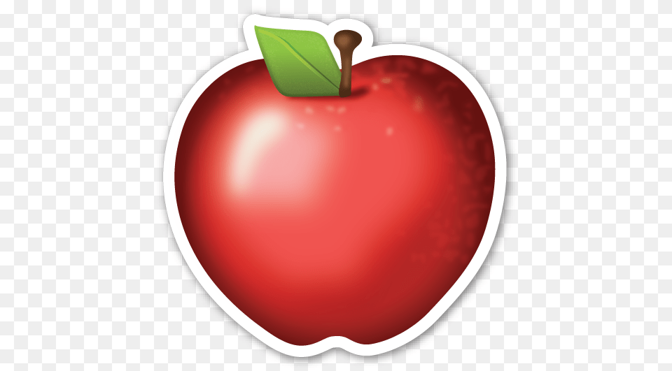Red Apple Emoticon And Stickers Emoji Stickers, Food, Fruit, Plant, Produce Free Transparent Png