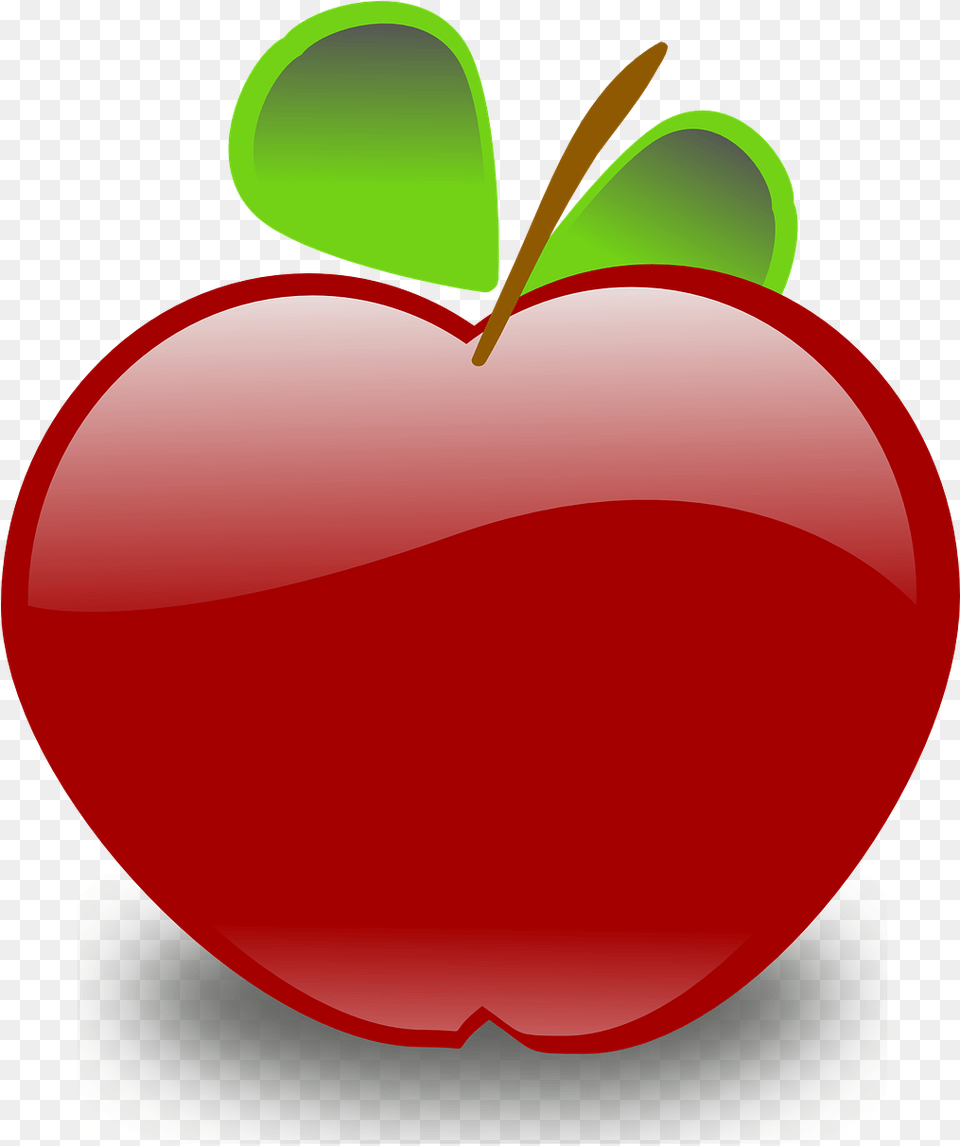 Red Apple Fruit Leaves Food Apple Clip Art, Plant, Produce Png Image