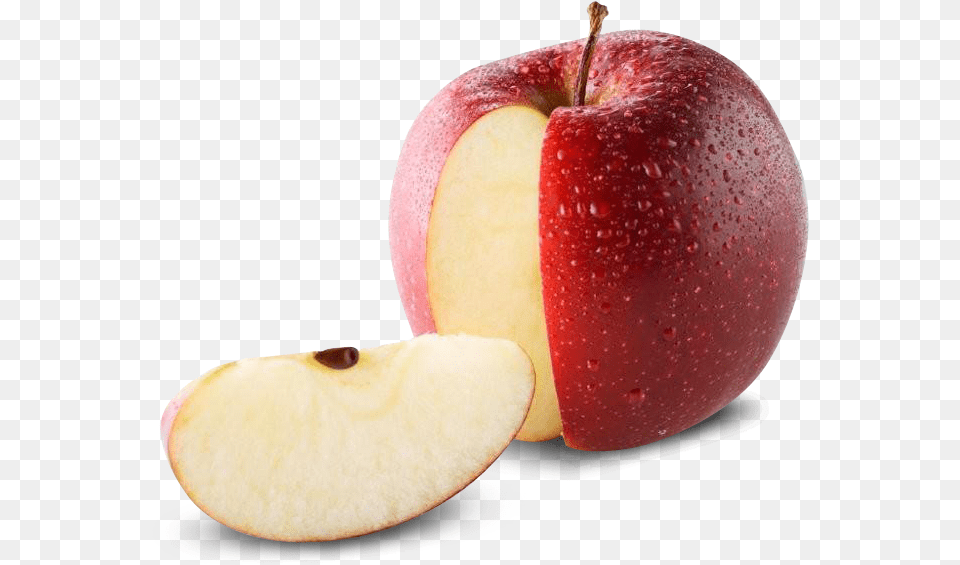 Red Apple Slice, Food, Fruit, Plant, Produce Free Transparent Png