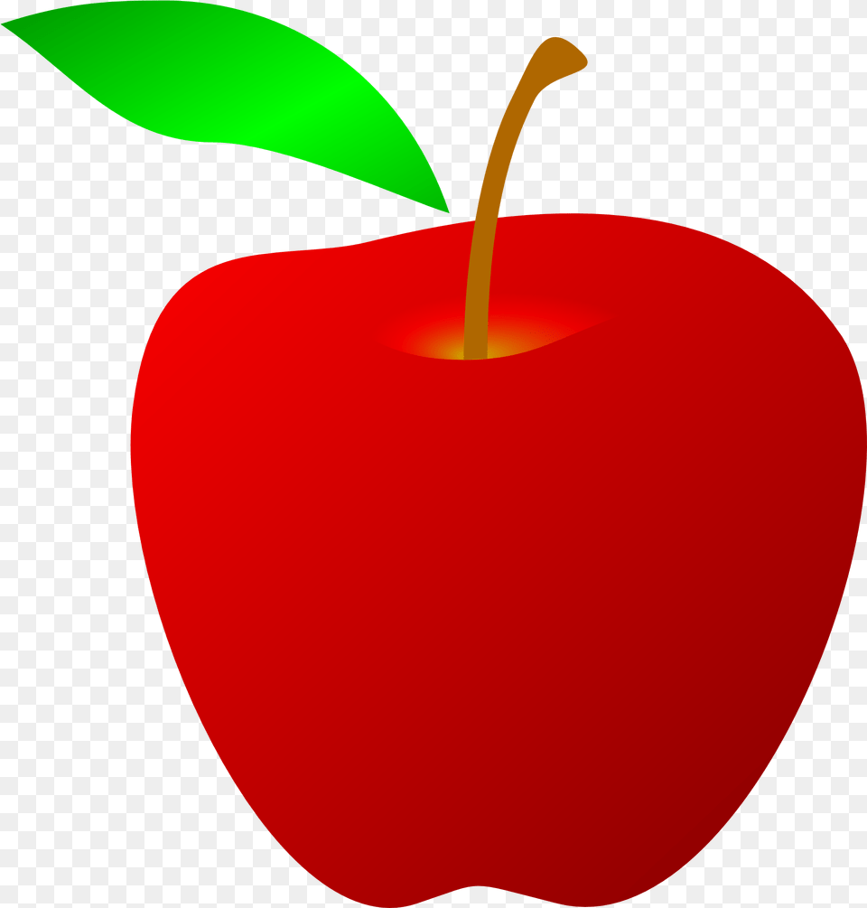 Red Apple With Green Leaf Free Very Hungry Caterpillar Apple, Food, Fruit, Plant, Produce Png Image