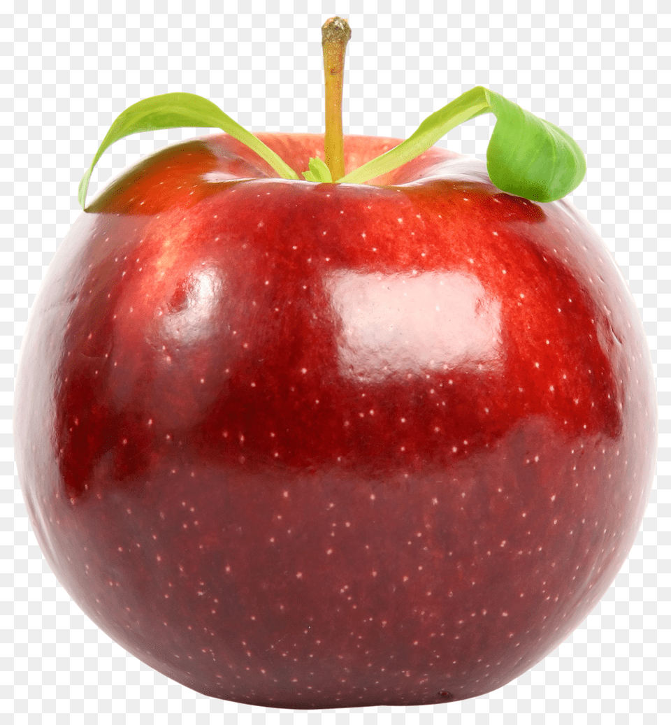 Red Apple With Leaf, Food, Fruit, Plant, Produce Free Transparent Png