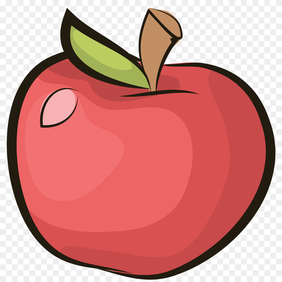 Red Apple With Leaf Clipart, Food, Fruit, Plant, Produce Free Png