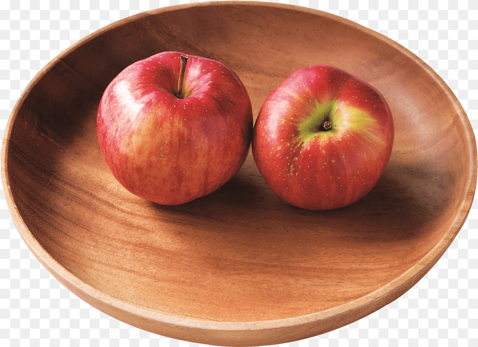 Red Apple With Leaf Image Pngpix Two Apples In Plate, Food, Fruit, Plant, Produce Free Png
