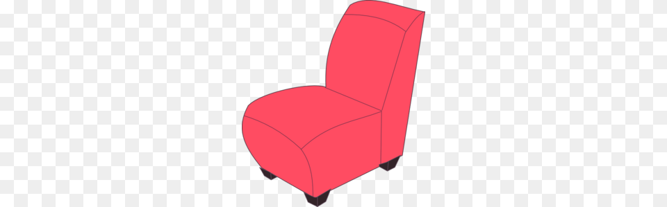 Red Armless Chair Clip Art, Furniture Png Image