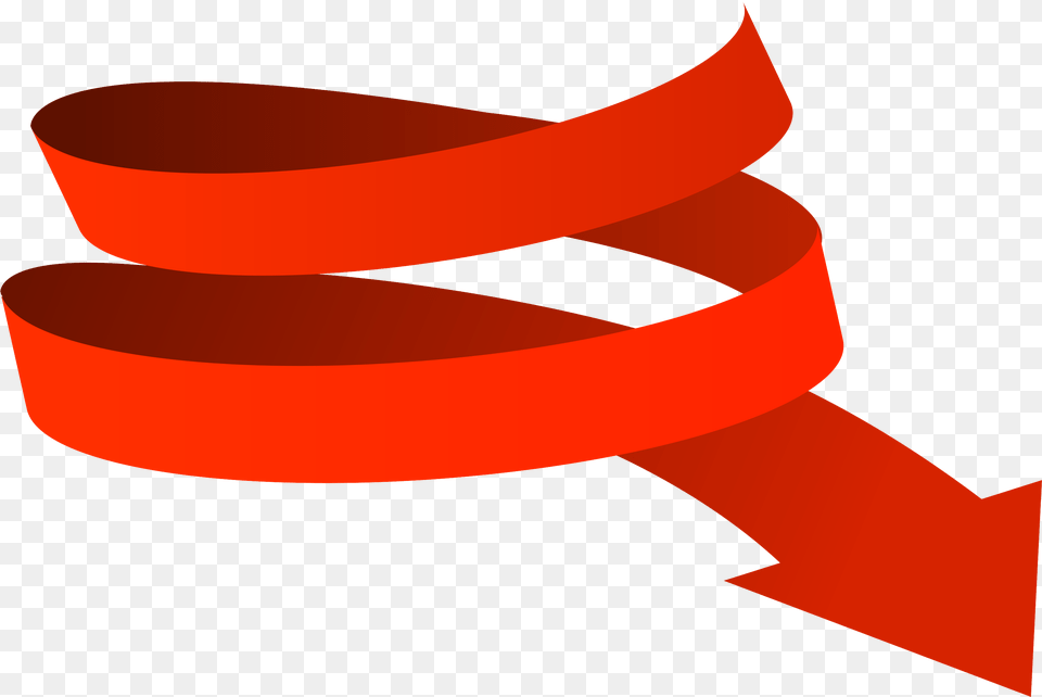 Red Arrow Curved Arrow Ribbon, Coil, Spiral Free Transparent Png