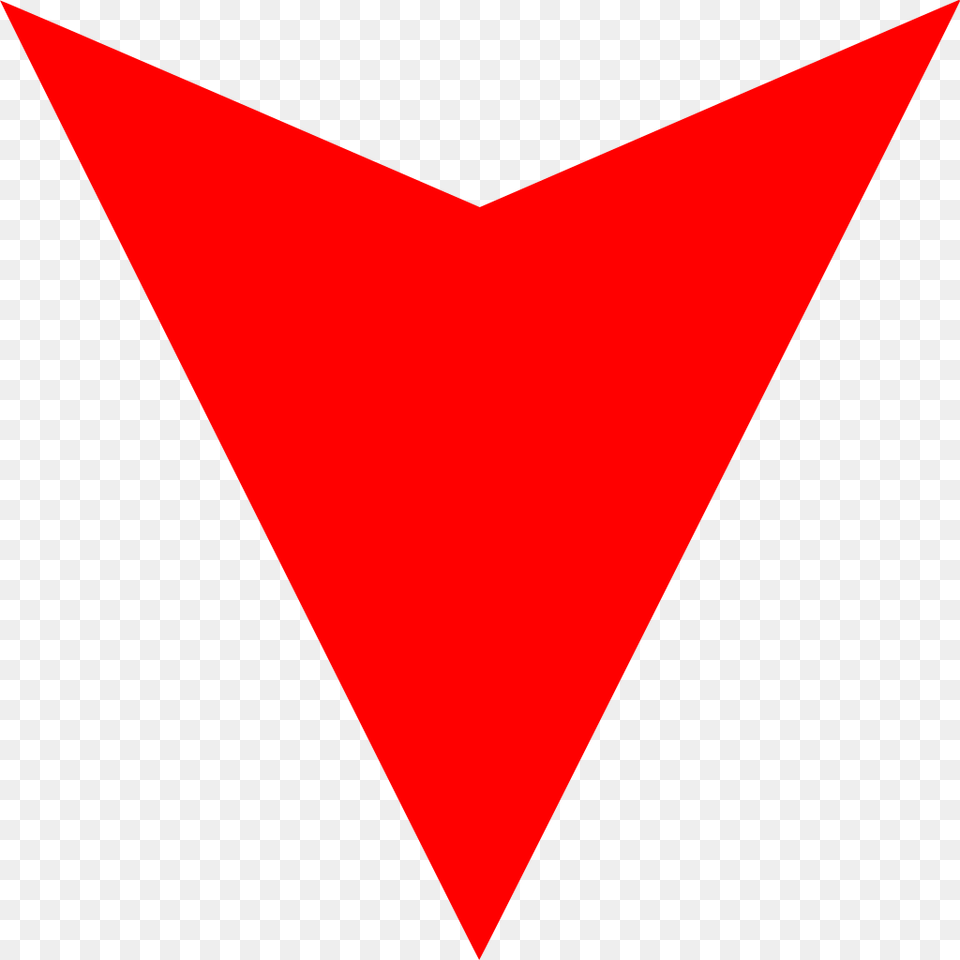 Red Arrow Down, Triangle Free Png Download