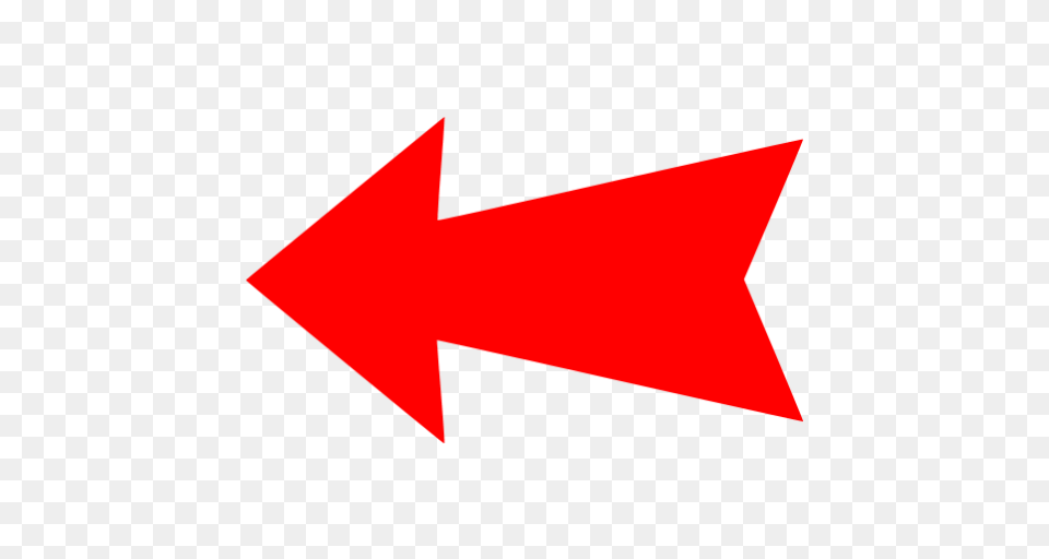 Red Arrow Left Icon, Arrowhead, Weapon Png