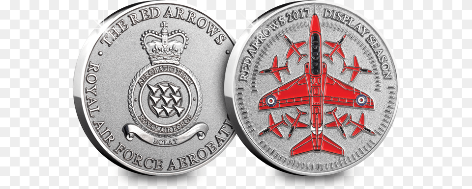 Red Arrows 2017 Display Season Medal Obverse And Reverse Red Arrows Coin 2017, Money Png