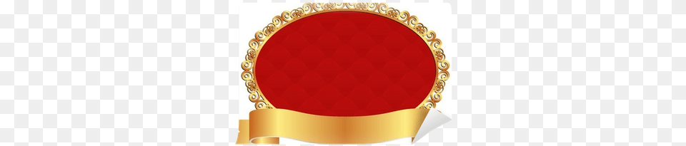 Red Background With Golden Ribbon Wall Mural Pixers Oval Banner Vector, Furniture, Accessories, Throne, Jewelry Free Png Download
