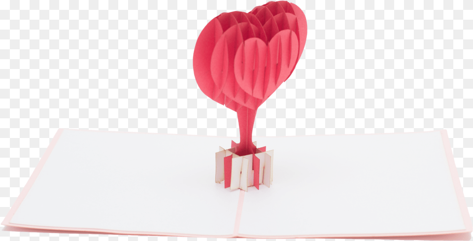 Red Balloon Heart Pop Up Card Heart Full Size Rose, Aircraft, Transportation, Vehicle, Animal Png Image