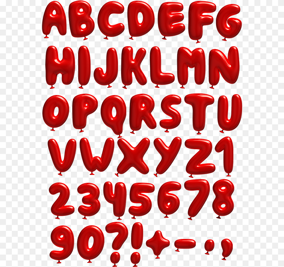 Red Balloons Funny Font Red Balloon Letters, Text Png