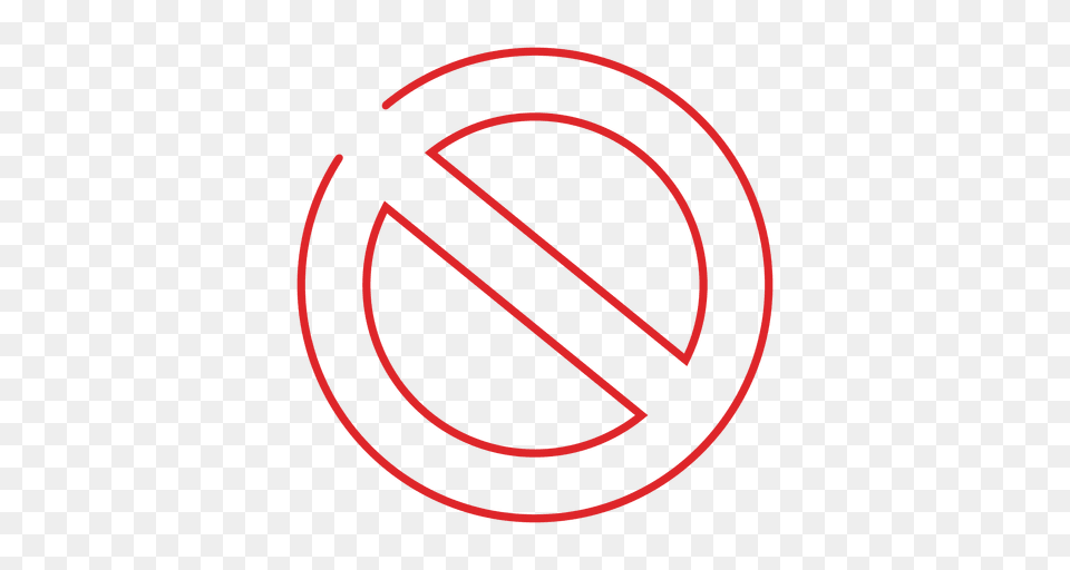 Red Ban Line Icon, Sign, Symbol Free Transparent Png
