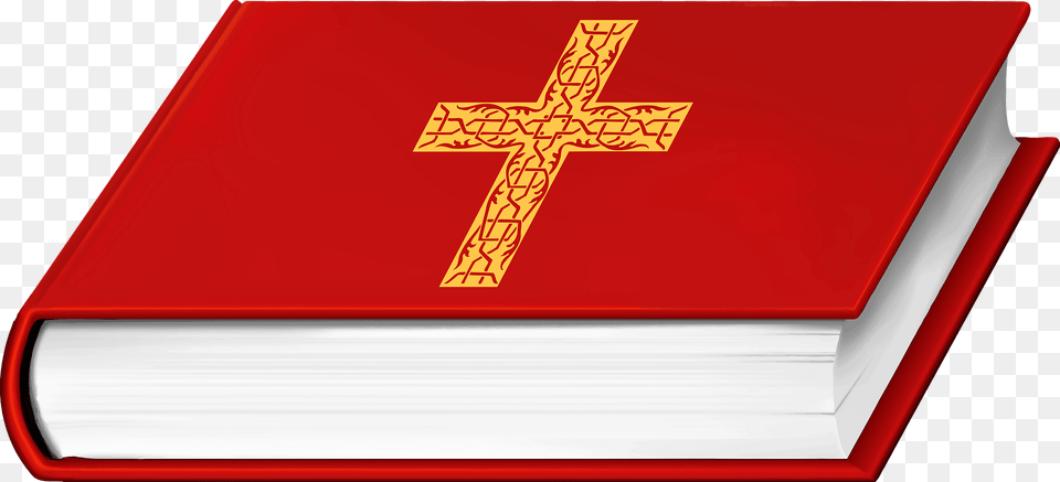 Red Bible Clipart, Book, Publication, Cross, Symbol Png