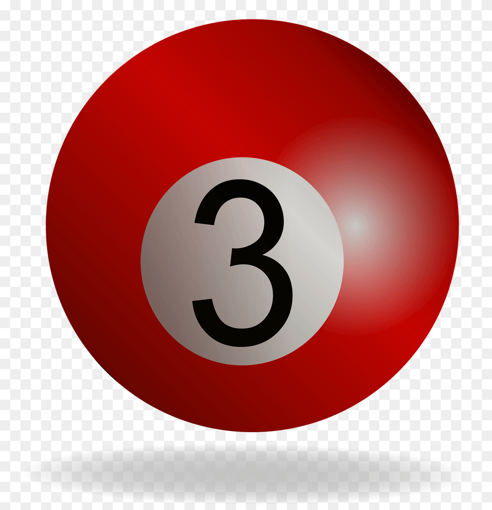 Red Billiard Ball Clipart, Symbol, Number, Text, Sphere Free Png Download