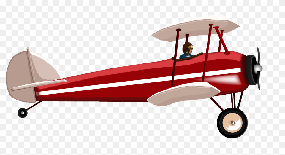 Red Biplane, Aircraft, Transportation, Vehicle, Grass Png