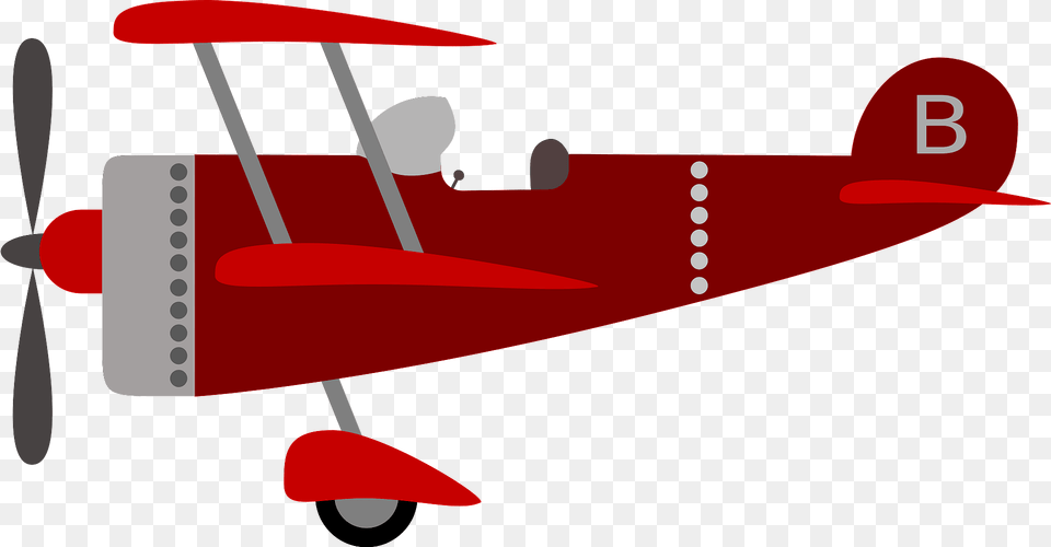 Red Biplane Clipart, Aircraft, Airplane, Transportation, Vehicle Free Png Download