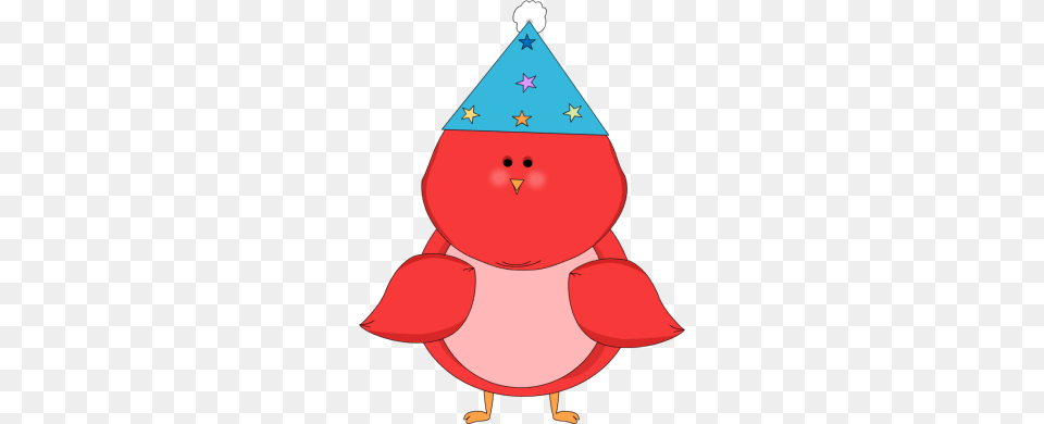 Red Bird Wearing A Party Hat Clip Art, Clothing, People, Person Free Transparent Png