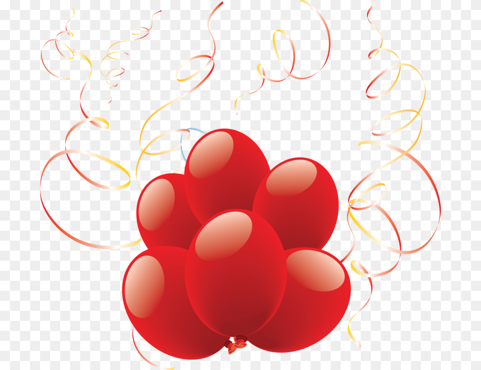 Red Birthday Balloons Clipart Red And Gold Balloons, Berry, Food, Fruit, Plant Free Transparent Png