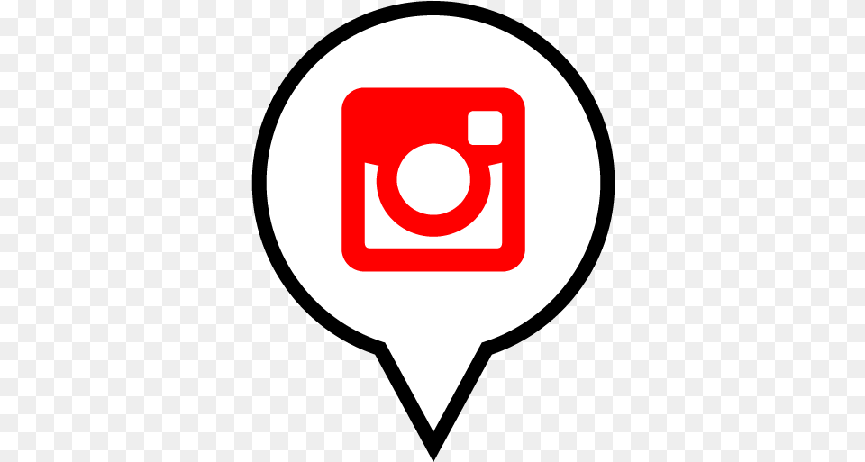 Red Black Filled Social Media Pin Icon Instagram, Logo, Disk Png