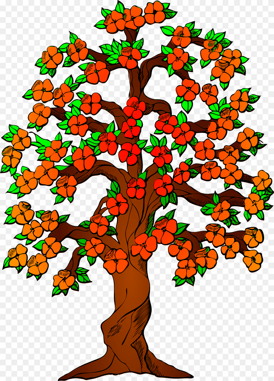 Red Blossoms On A Tree Clipart, Plant, Art, Pattern, Potted Plant Free Transparent Png