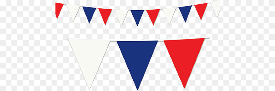 Red Blue And White Penant Flags, Banner, Text, Triangle Free Png Download
