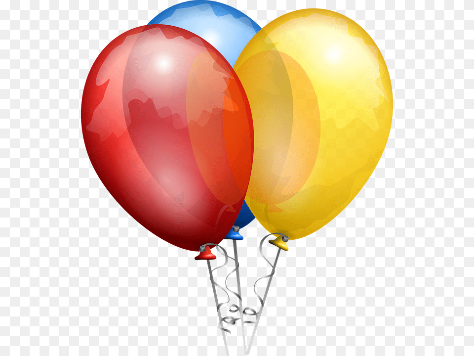 Red Blue And Yellow Balloons, Balloon Free Png