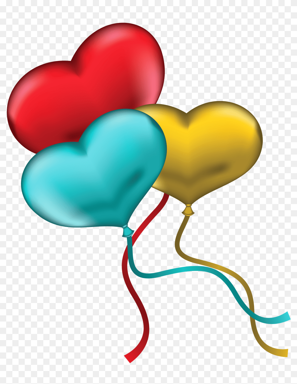 Red Blue And Yellow Heart Balloons Clipart Gallery, Balloon Free Png