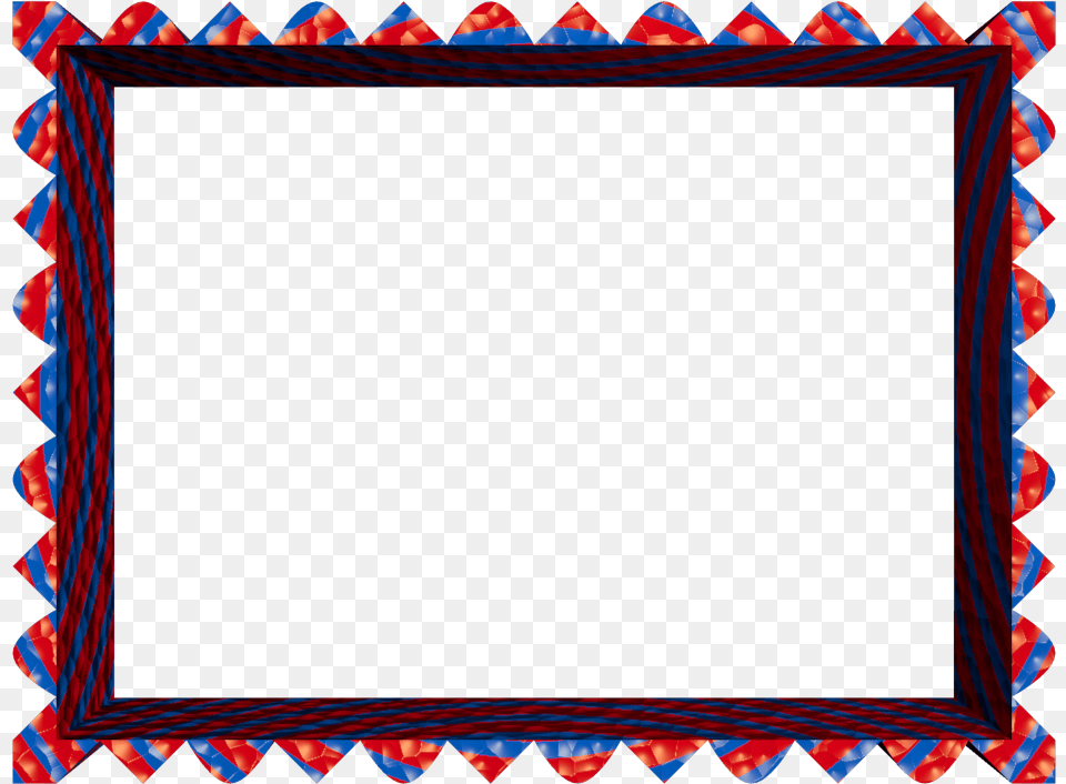 Red Blue Fancy Loop Cut Rectangular Powerpoint Border Red And Green Borders, Accessories, Bandana, Headband, Home Decor Free Png Download