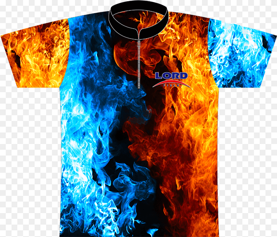 Red Blue Flame Logo Logodix Orange Blue Bowling Shirt, Clothing, T-shirt, Fire Free Png Download