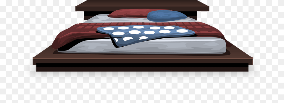 Red Blue Platform Bed Clipart, Furniture Png