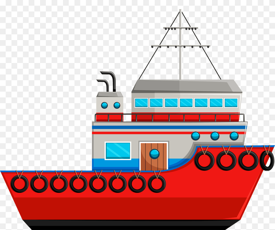 Red Boat Clipart, Barge, Watercraft, Vehicle, Transportation Png
