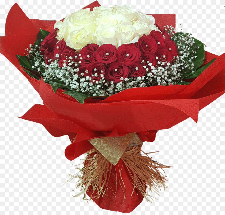 Red Bouquet With And White Flowers Sweets And Flowers Hut Rose, Flower Bouquet, Plant, Flower Arrangement, Flower Png