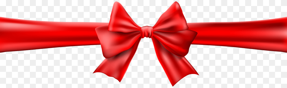 Red Bow With Ribbon Clip Art, Gift Free Png Download