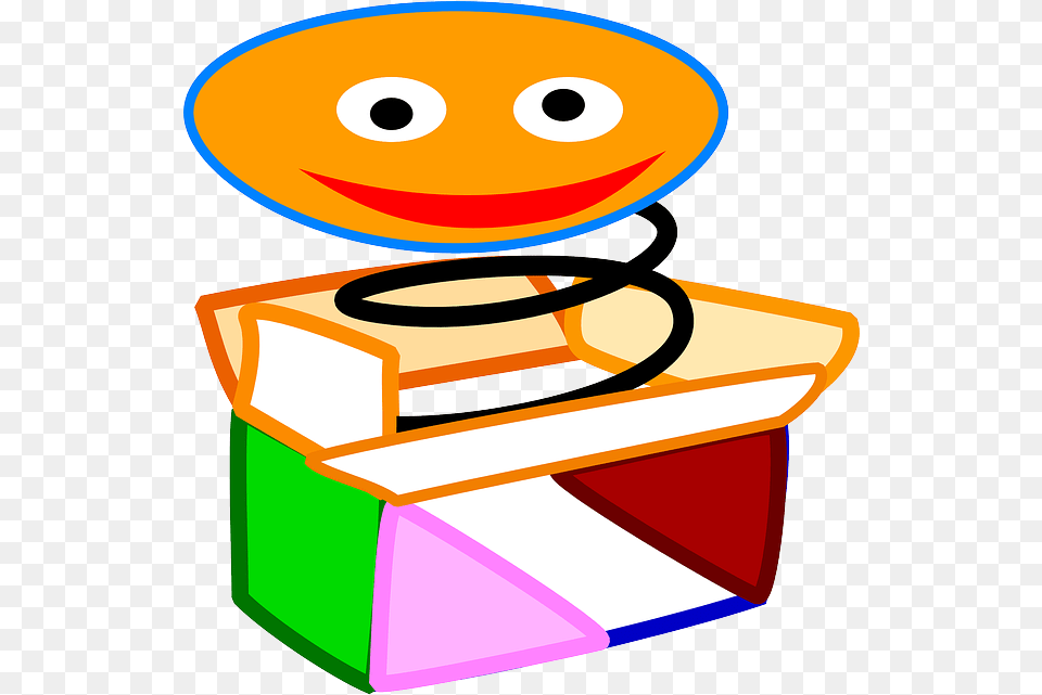 Red Box Green Icon Happy Face White Orange Jack In Puppet Spring Box, Machine, Computer Hardware, Electronics, Hardware Png Image