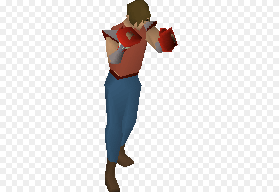 Red Boxing Gloves Equipped Boxing, Person, Clothing, Pants, Vest Png Image