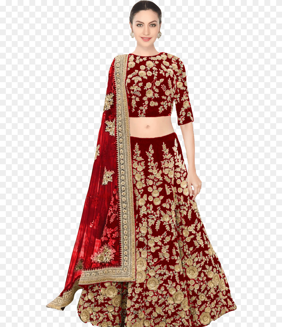 Red Bridal Lehenga Image Mother And Daughter Lehenga, Silk, Adult, Female, Person Png