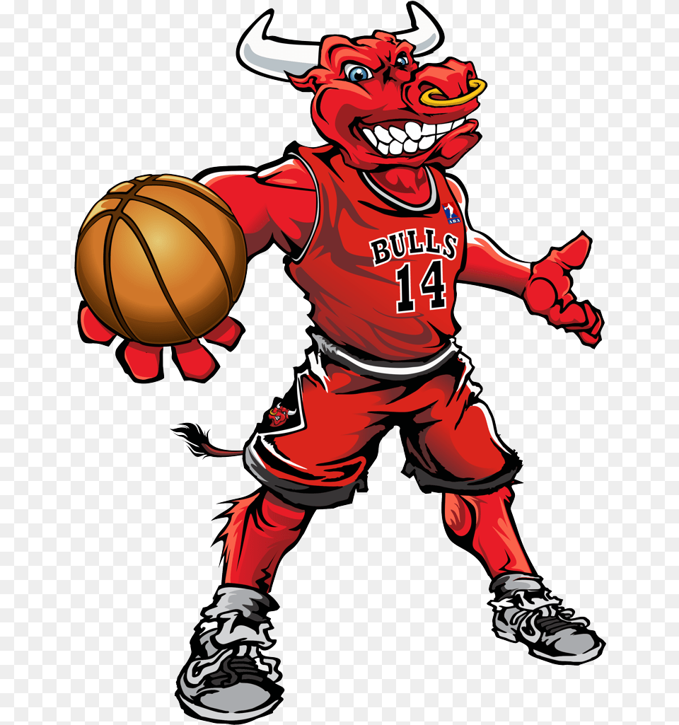 Red Bull Clipart Basketball Mascot Logo Bull Mascote Do Chicago Bulls, Boy, Child, Male, Person Png