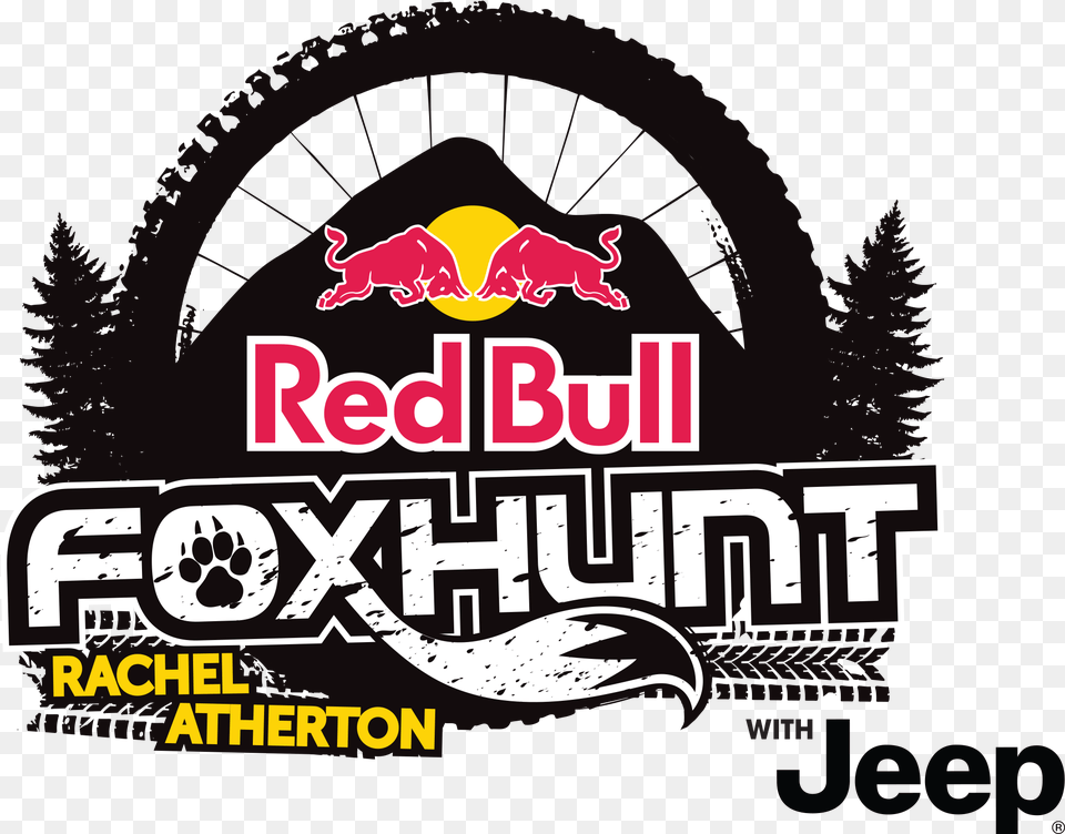 Red Bull Foxhunt 2015 Logo Red Bull Bike Logo, Advertisement, Poster, Machine, Wheel Free Transparent Png