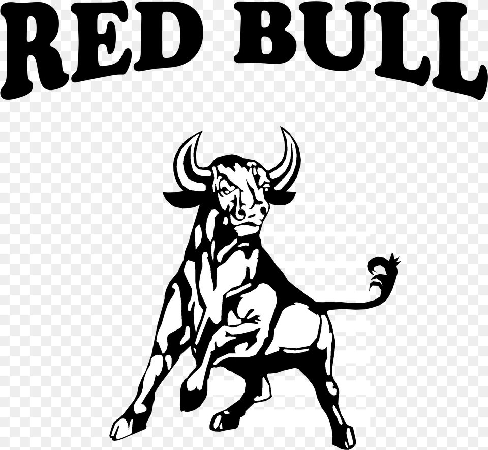 Red Bull Logo Black And White, Stencil, Adult, Male, Man Png Image