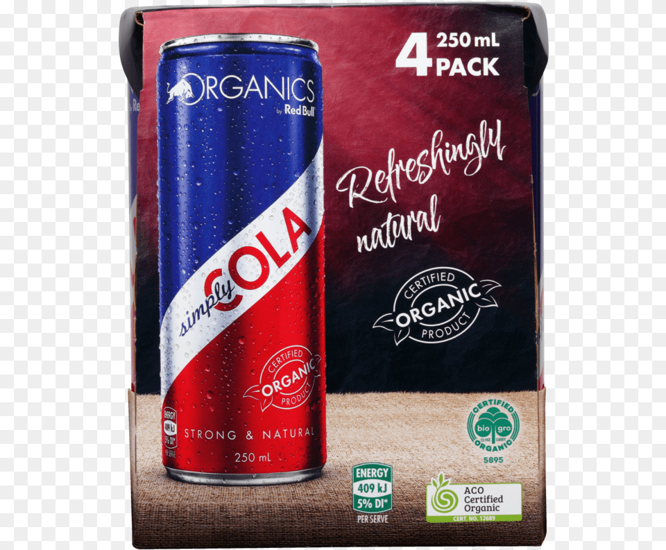Red Bull Organics Simply Cola, Can, Tin Free Transparent Png