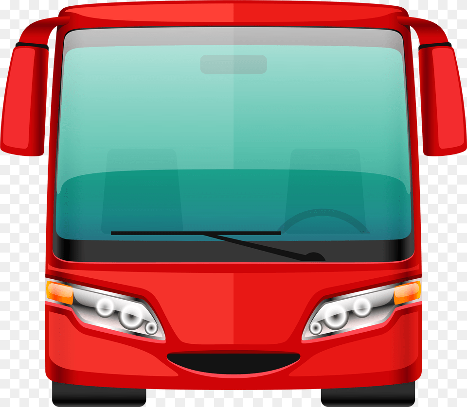 Red Bus Clipart Bus, Transportation, Vehicle, Car, Windshield Png