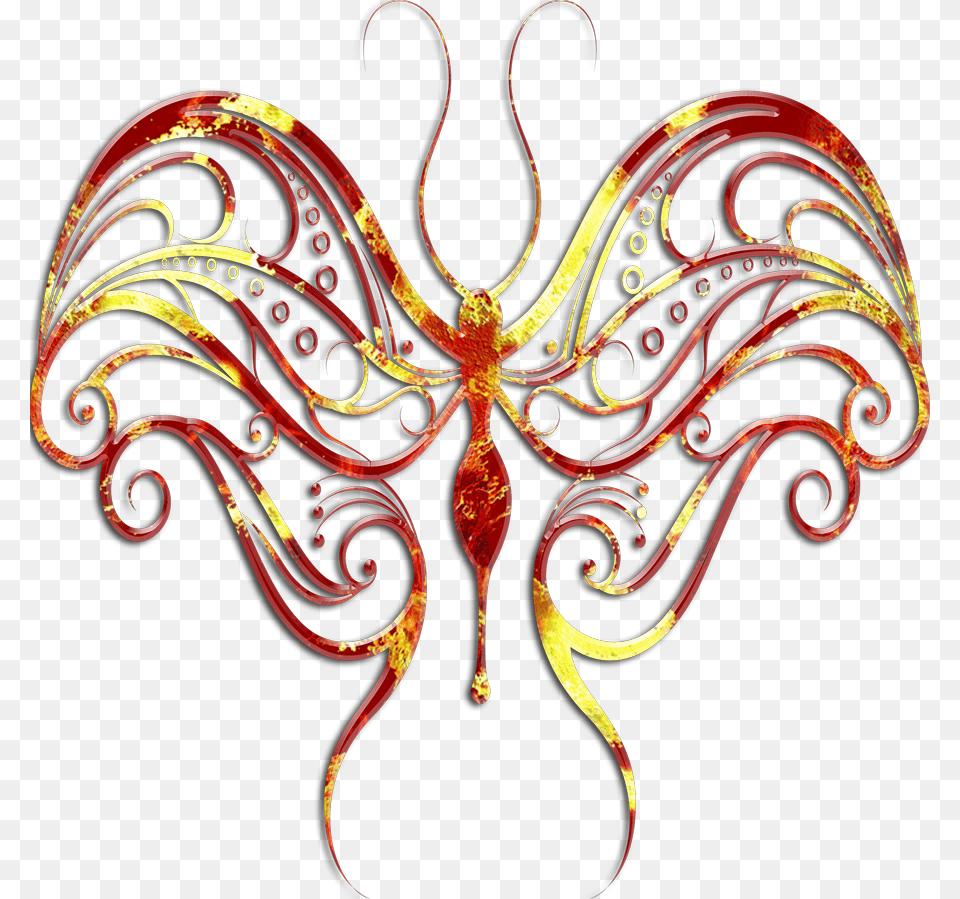 Red Butterfly, Art, Graphics, Pattern, Floral Design Png Image