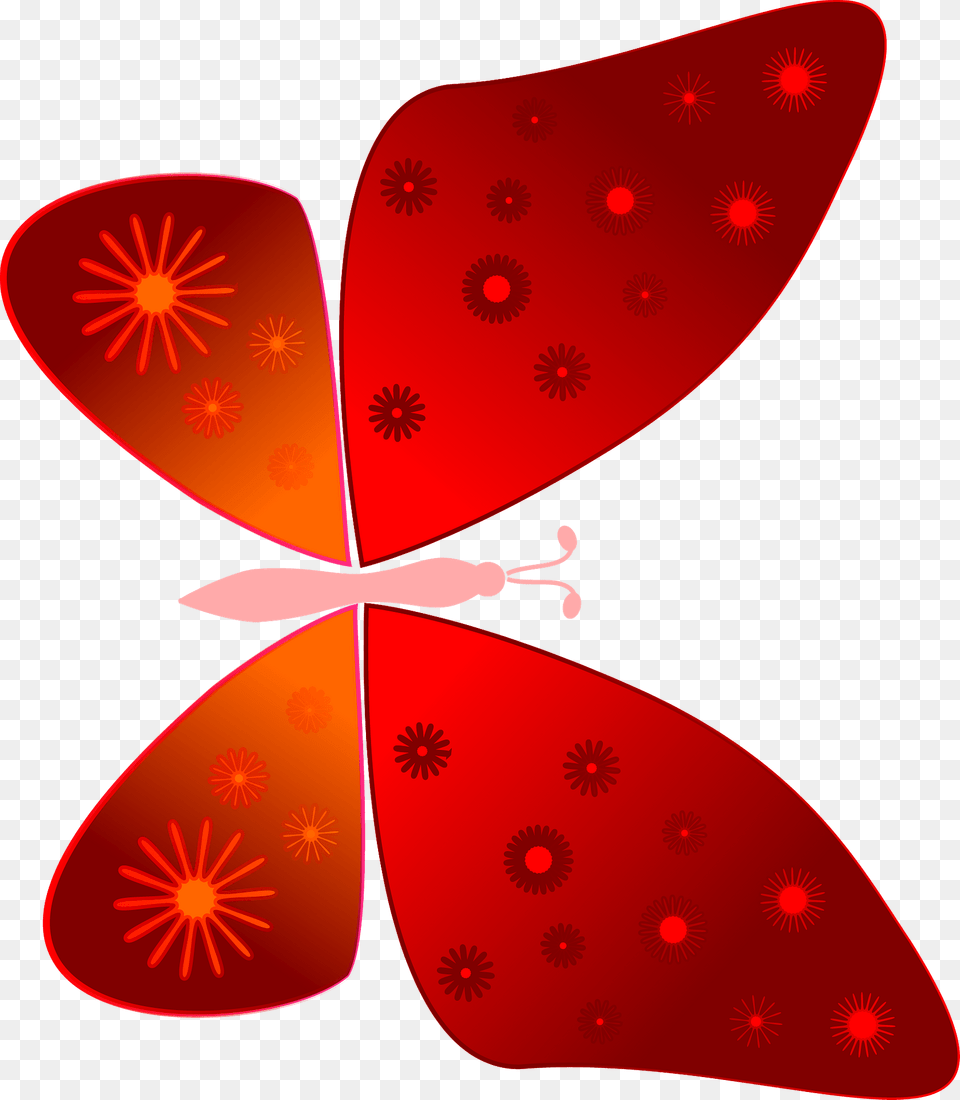 Red Butterfly Clipart, Flower, Petal, Plant, Art Free Png Download